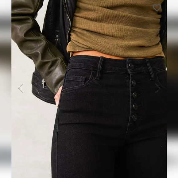 Hidden Taylor High Waisted Black Skinny Jeans 26 Exposed Buttons - Picture 5 of 16
